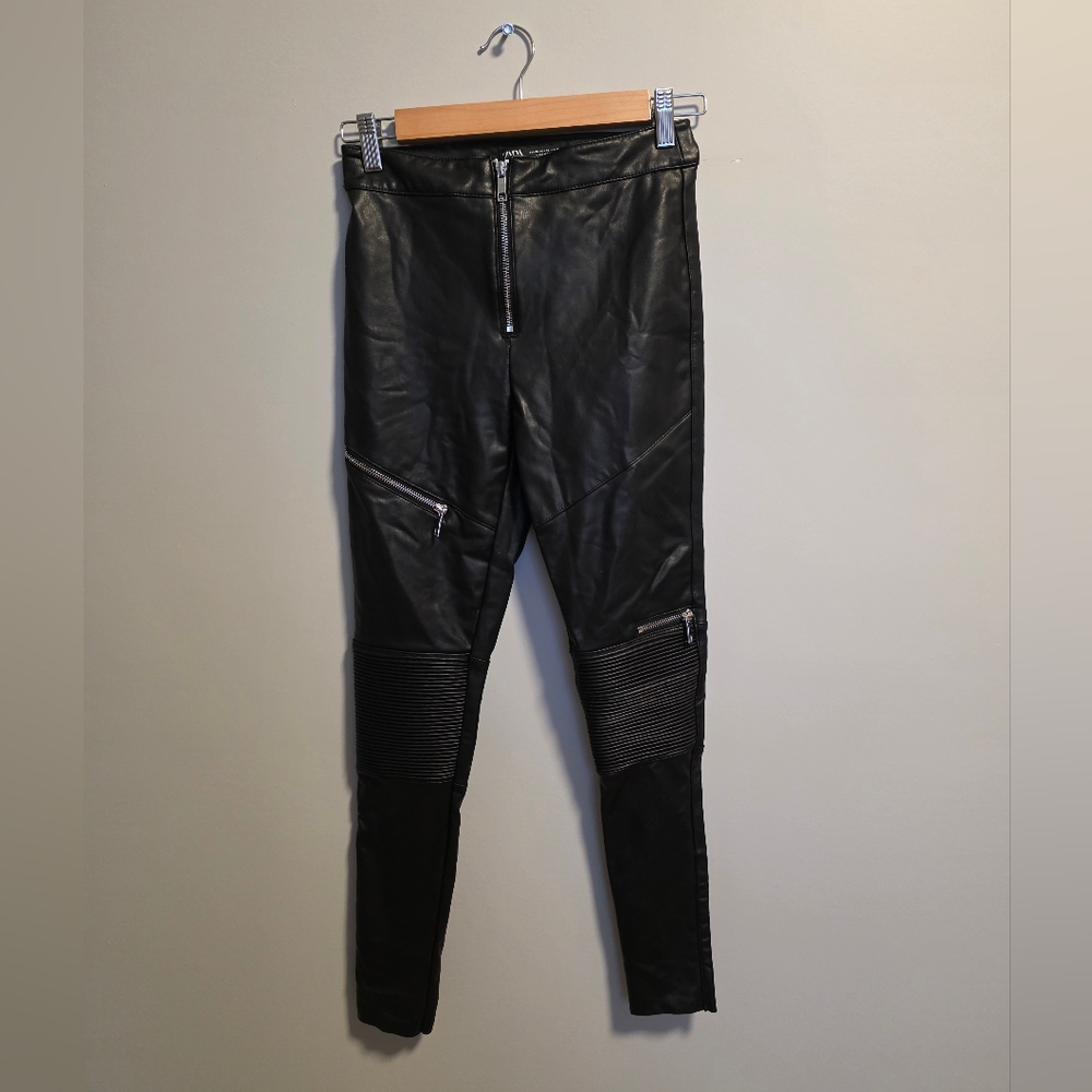 Zara Black Faux Leather Pants